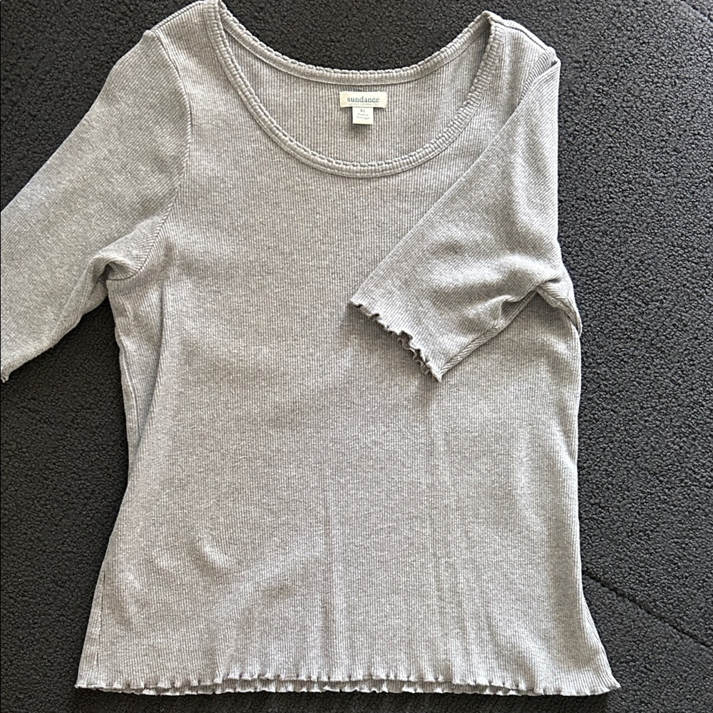 Sundance Light Gray Ribbed T